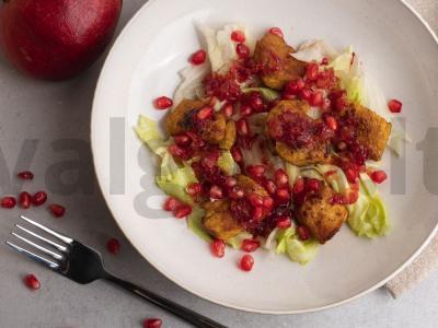 Salotos su mandarinais ir kariuota vištiena pagrindine nuotrauka