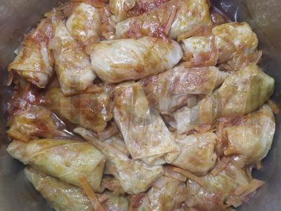 Įdaryti kopūstai su grybais Žingsnis 4