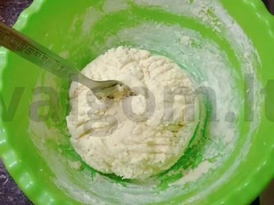 Varškės tešla picai arba chačapuri Žingsnis 1