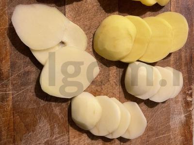 Traškūs česnakinių bulvių apskritimai Žingsnis 2