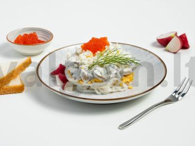 Klasikinės kalmarų salotos pagrindine nuotrauka