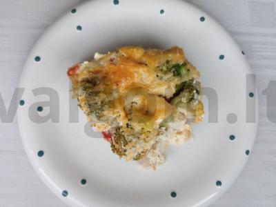 Klasikinis troškinys su vištiena, brokoliais ir pomidorais pagrindine nuotrauka