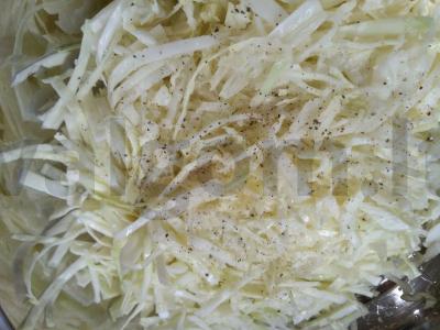 Vinaigrette su šviežių kopūstų ir garstyčių žolelių padažu Žingsnis 1