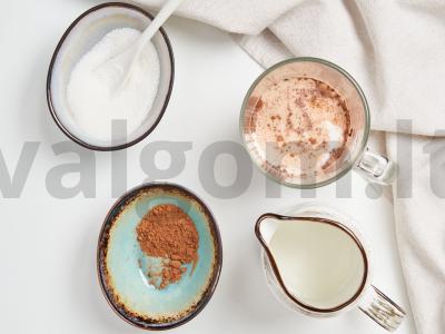 Saldi kakava su zefyrais. Žingsnis 1