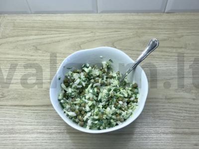 Žaliosios salotos su žirneliais Žingsnis 7