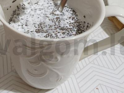 Kokosų šalavijų pudingas su avietėmis Žingsnis 3