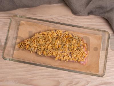 Ešerys graikinių riešutų apkepe su pesto padažu Žingsnis 4