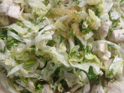 Švelnus kopūstų pyragas su vištiena Žingsnis 3