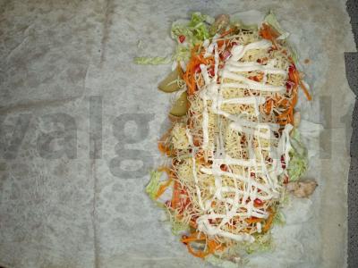 Šavarma su vištiena ir granatų sėklomis Žingsnis 3