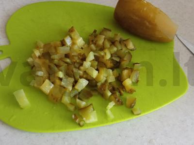 Grybų salotos su bulvėmis ir agurkais Žingsnis 3