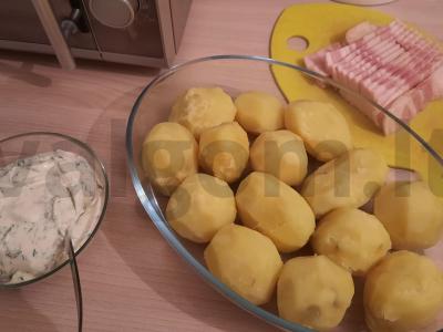 Su šonine ir sūriu keptos bulvės Žingsnis 2