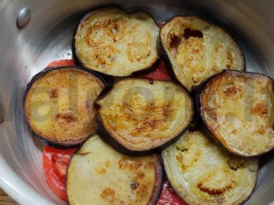 Baklažanų užkandis su pomidorais Žingsnis 7
