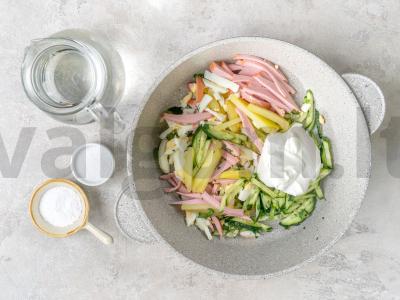 Klasikinė okroška su dešra ant vandens Žingsnis 2