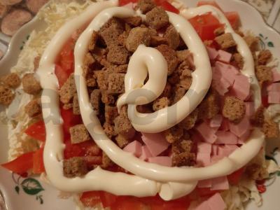 Pekino kopūstų ir pomidorų salotos Žingsnis 4