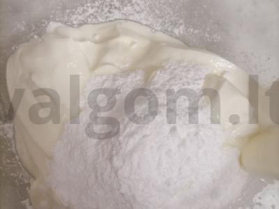 Blynų tortas su grietine ir vaisiais Žingsnis 8