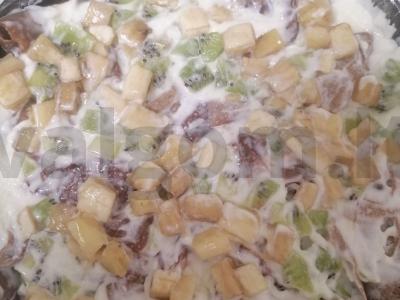 Blynų tortas su grietine ir vaisiais Žingsnis 15