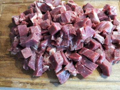 Ryžiai, troškinti su jautiena ir moliūgais Žingsnis 1