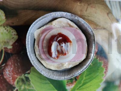 Mini pica su brie sūriu ir kumpiu Žingsnis 6