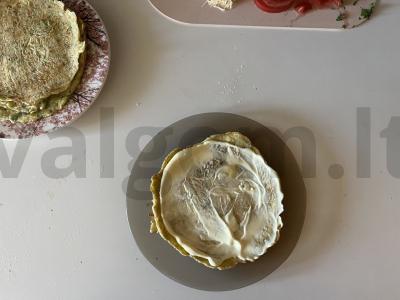 Užkandžių pyragas su cukinijų tešlos plutelėmis Žingsnis 7