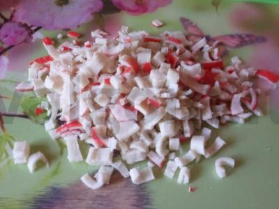 Salotos su kiviais ir krabų lazdelėmis Žingsnis 2