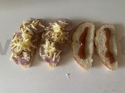 Užkandis - traškūs naminiai karšti sumuštiniai Žingsnis 4