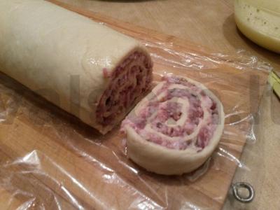 Lengvai pagaminami pelmeniai „Sraigė su grybais“ Žingsnis 7