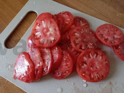 Geltonosios cukinijos su pomidorais ir sūriu Žingsnis 2