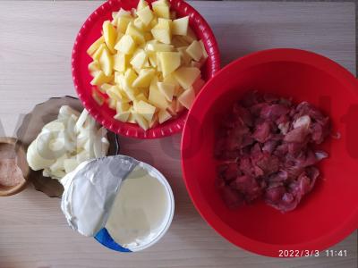 Pyragas su kalakutiena ir bulvėmis Žingsnis 2