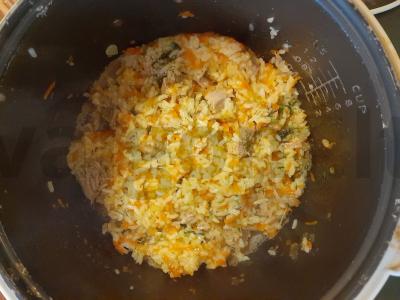 Ryžiai su mėsa daugiafunkciniame virimo aparate Žingsnis 5