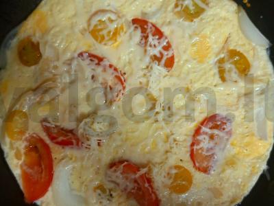 Omeletas su daržovėmis ir sūrio pluta Žingsnis 7