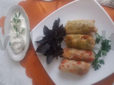 Balandėliai su naminiu faršu ir baziliku pagrindine nuotrauka