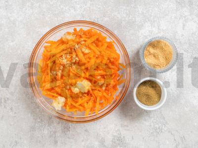 Pupelių salotos su morkomis ir svogūnais Žingsnis 2