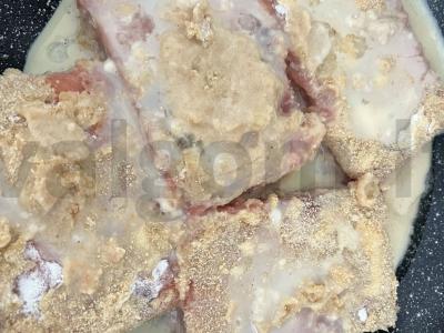 Menkių filė tešloje iš blynų miltų ir pieno Žingsnis 5