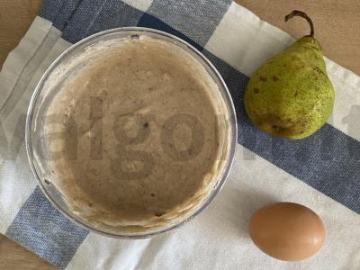 Avižiniai keksiukai su kriauše ir linų sėmenimis Žingsnis 1