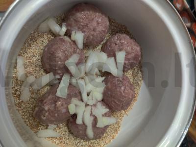 Kalakutų mėsos kukuliai su morkomis ir miežiais Žingsnis 3