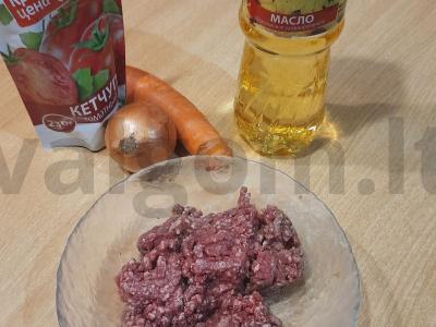 Bolonėzė padažas Žingsnis 1