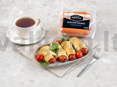 Dešrelės sluoksniuotame tešloje su sezamu pagrindine nuotrauka