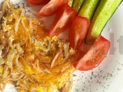 Greitas makaronų pusryčių receptas pagrindine nuotrauka