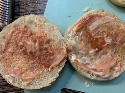 Dviejų sluoksnių sūrio burgeris „Su ugnimi“ Žingsnis 3