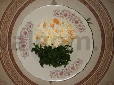 Pienių ir kiaušinių salotos Žingsnis 4