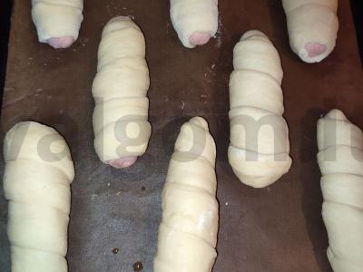 Namų užkandis iš dešrelių tešloje Žingsnis 6