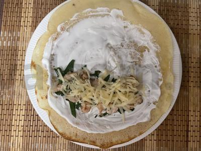 Blynai su vištienos filė, žolelėmis ir sūriu Žingsnis 4