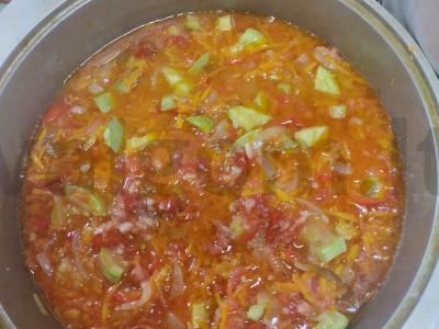 Pomidorų lečo su morkomis, paprikomis ir cukinijomis Žingsnis 6