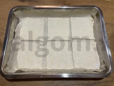 Traškūs sluoksniai su varške ir abrikosais Žingsnis 1