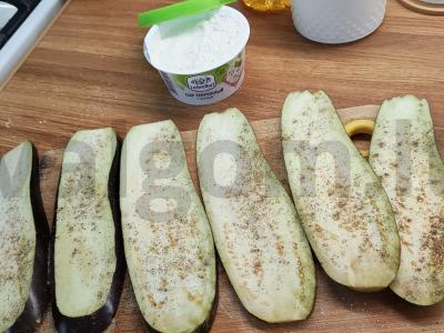 Baklažanų ritinėliai su varškės sūriu Žingsnis 2