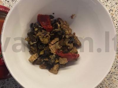 Makaronai su pievagrybiais ir vištienos kepenėlėmis Žingsnis 11