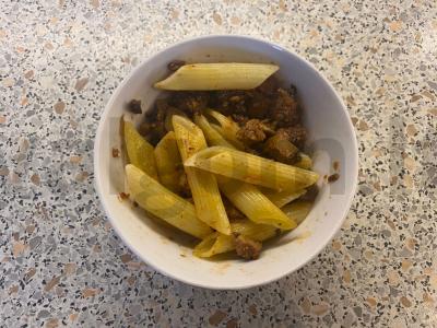 Makaronai su pievagrybiais ir vištienos kepenėlėmis pagrindine nuotrauka