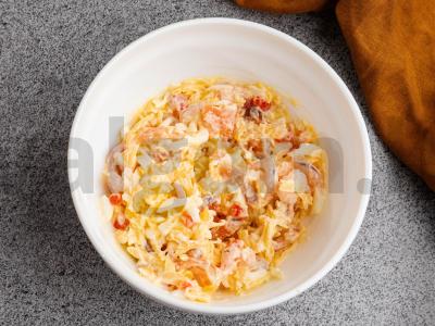 Salotas „Sadko“ su lašiša ir krevetėmis Žingsnis 4