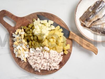 Kalakutienos filė salotos su žuvies steikais Žingsnis 1