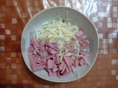 Salotas „Dnepras“ su kopūstais ir dešrelėmis Žingsnis 2